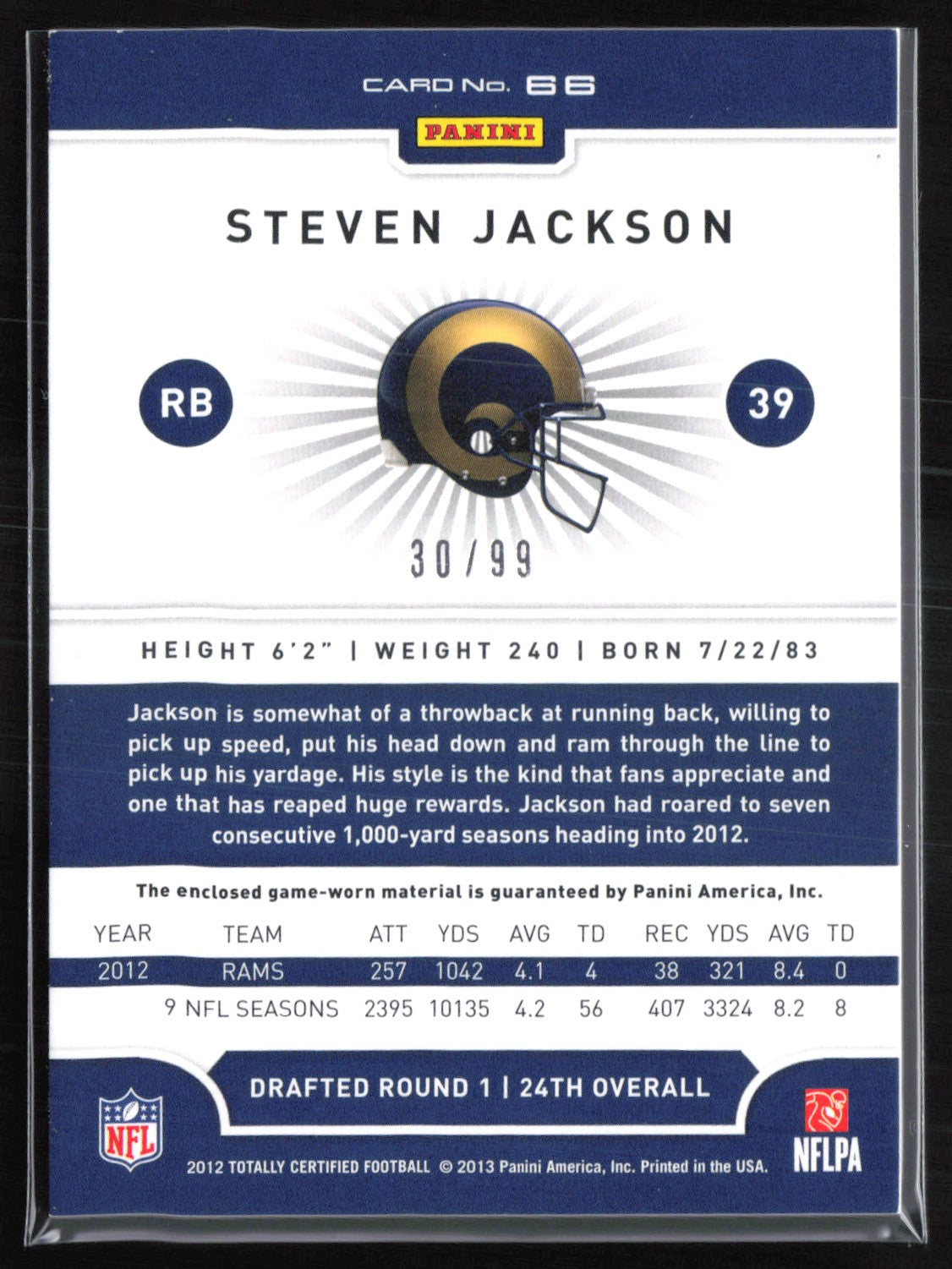 Steven Jackson Blue Mem /99