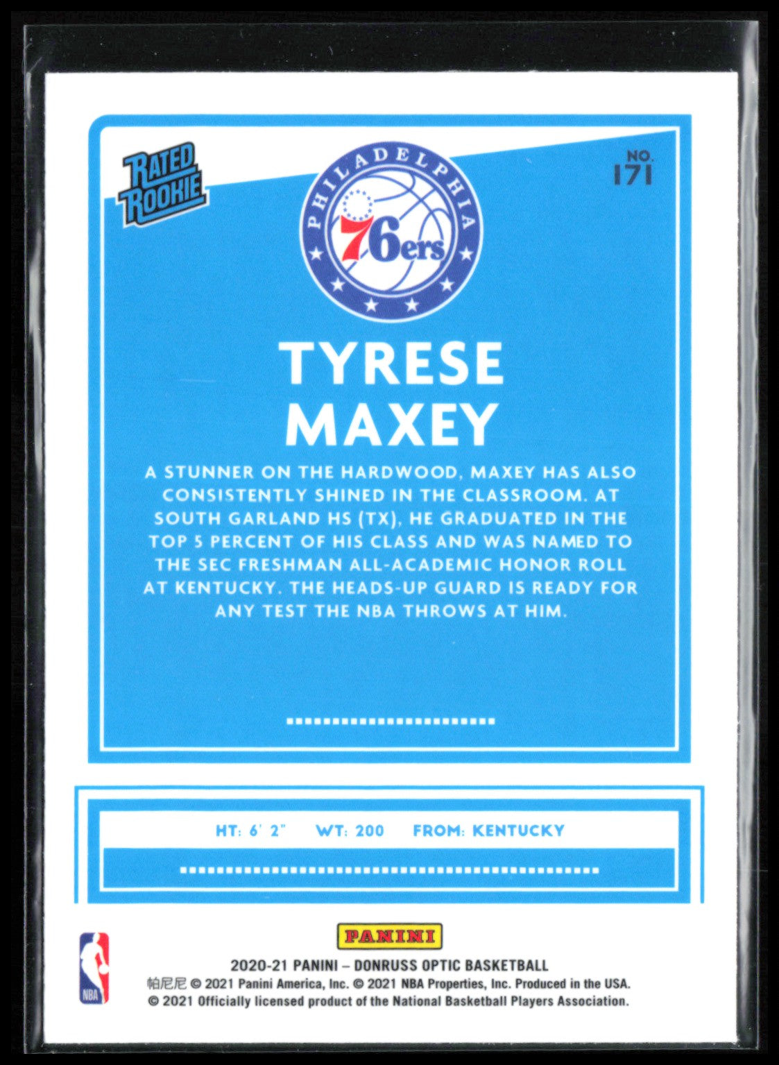 Tyrese Maxey RC Optic Rated Rookie