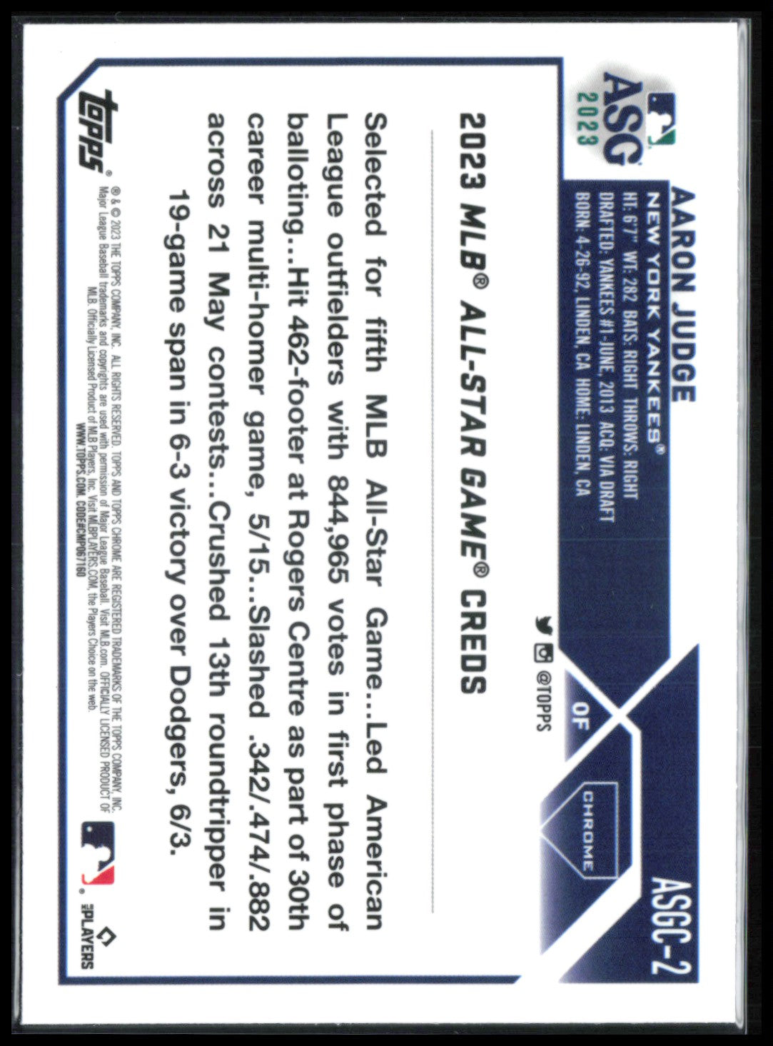 Aaron Judge ASG Refractor