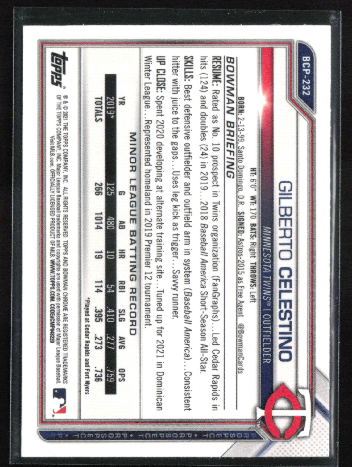 Gilberto Celestino 1st Bowman Mojo
