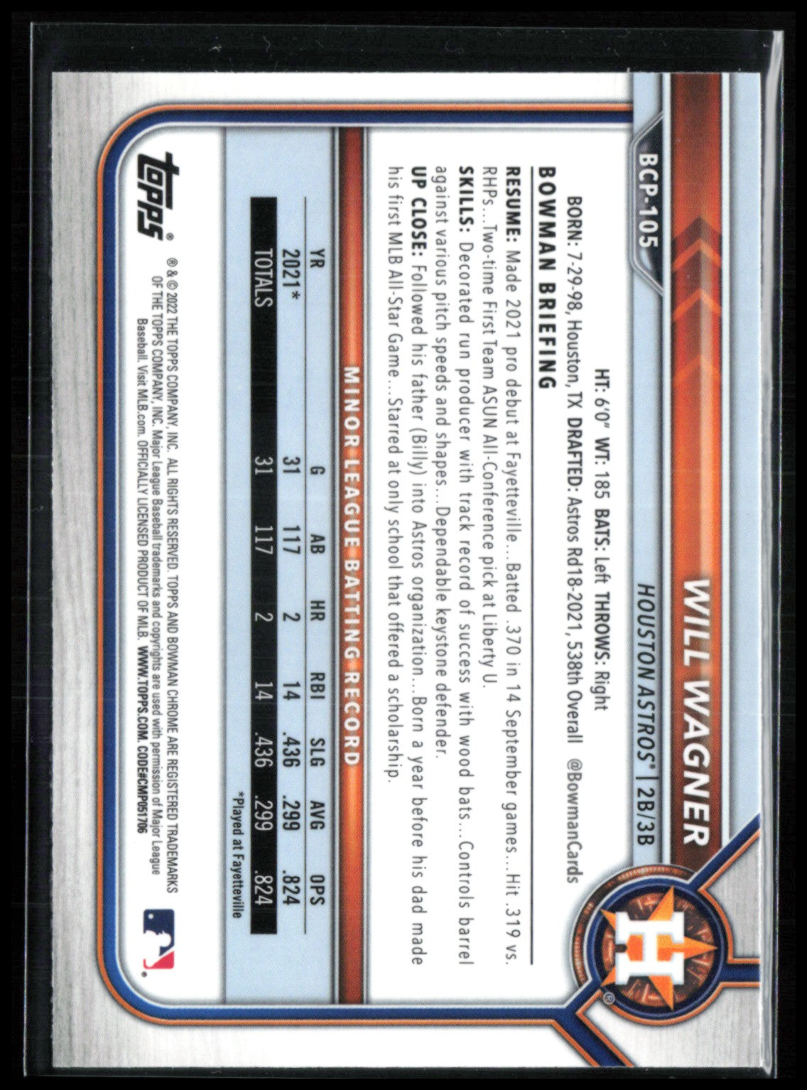 Will Wagner 1st Bowman