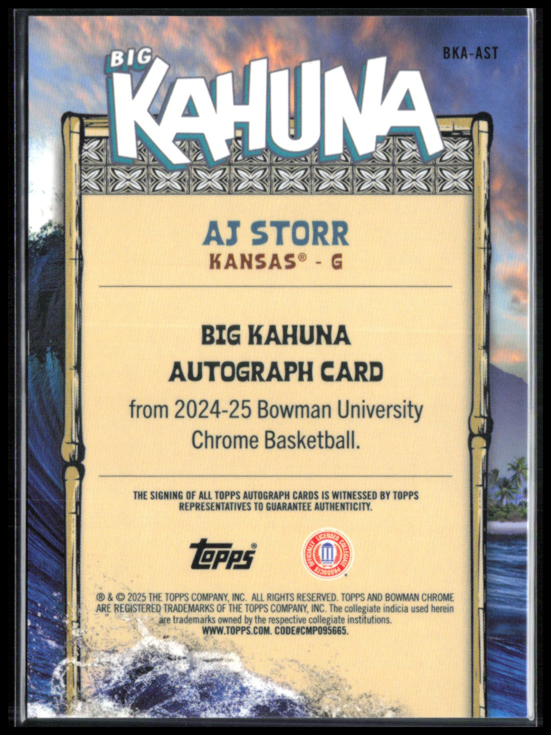 AJ Storr Auto BIg Kahuna 2024-25 Bowman U Chrome