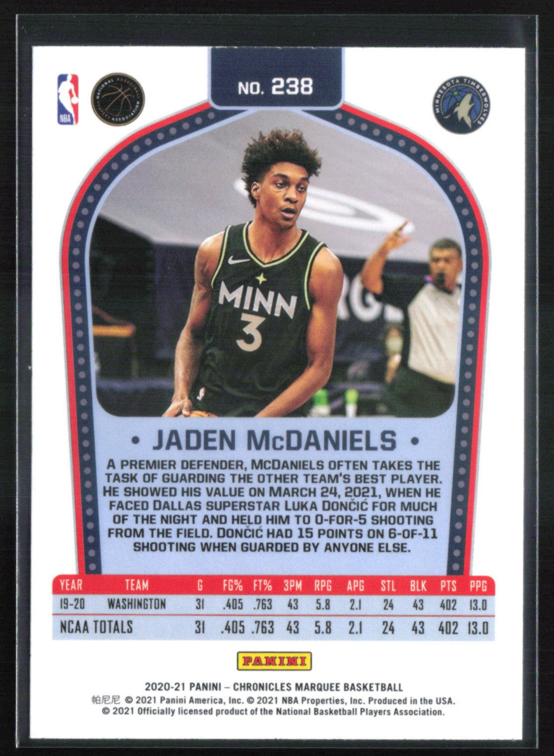 Jaden McDaniels RC