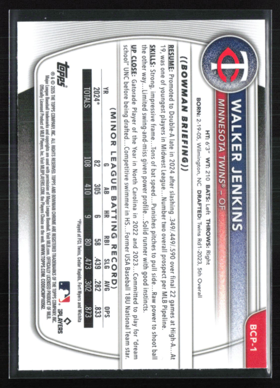 Walker Jenkins Mojo Prospects