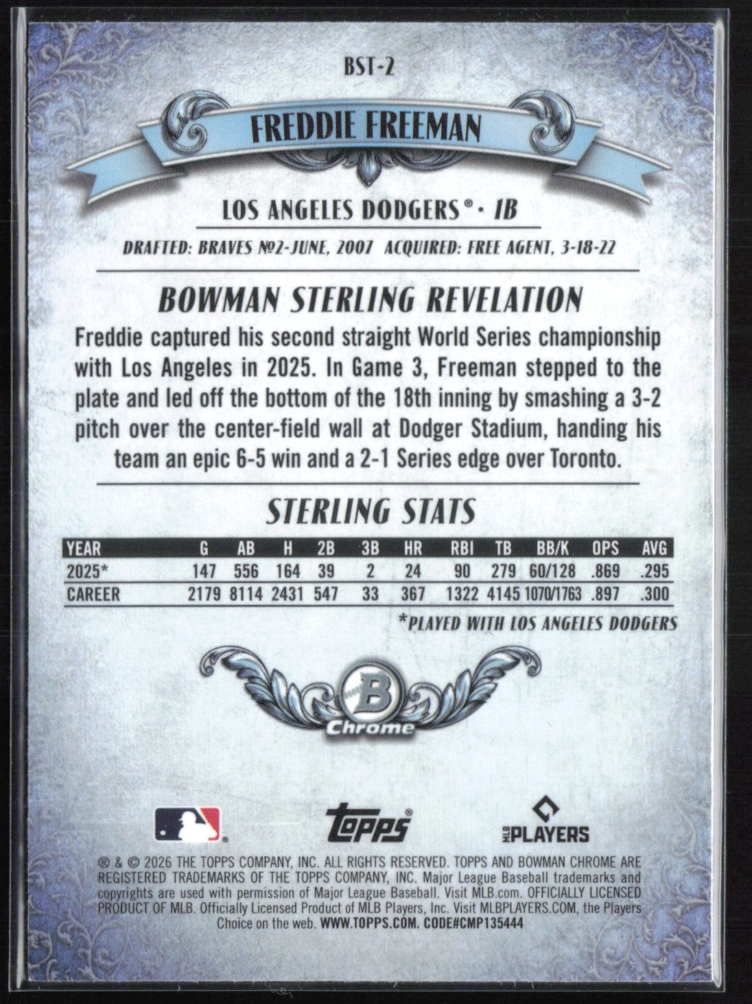 Freddie Freeman Bowman Sterling