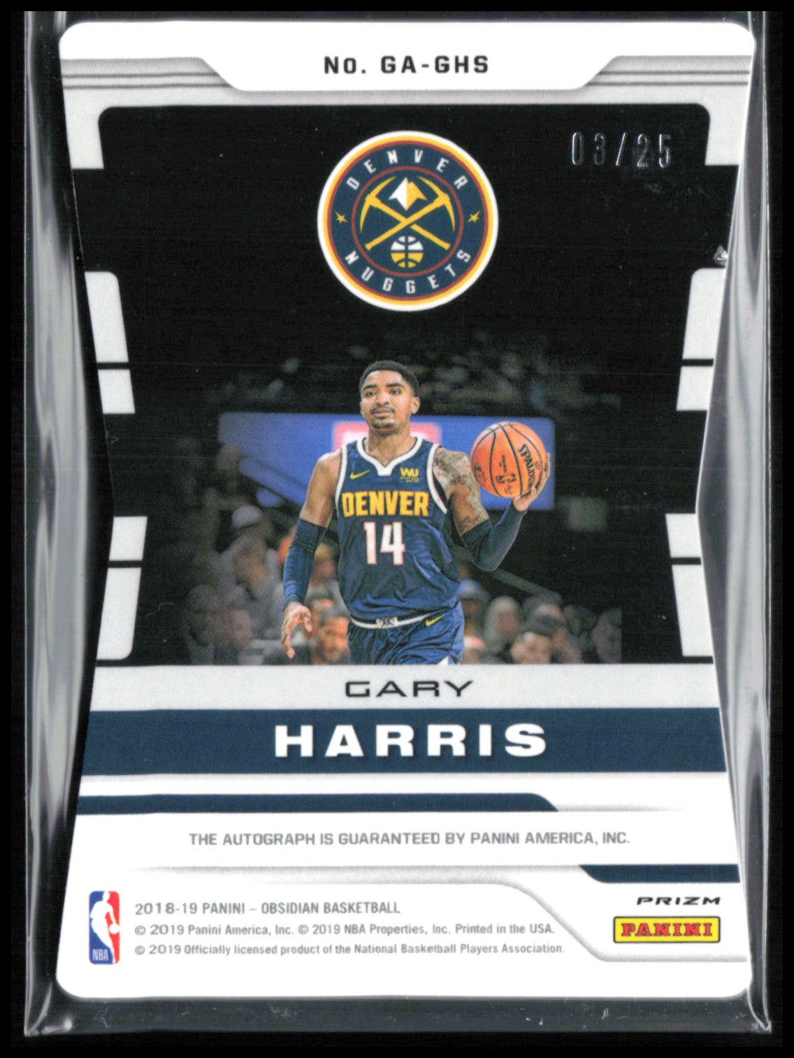 Gary Harris Auto /25 Orange Electric Etch Obsidian Galaxy Die-Cut