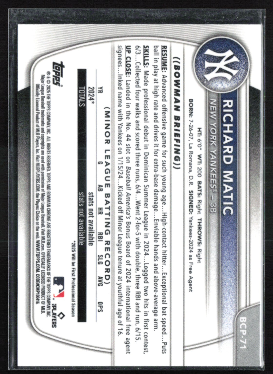 Richard Matic 1st Bowman