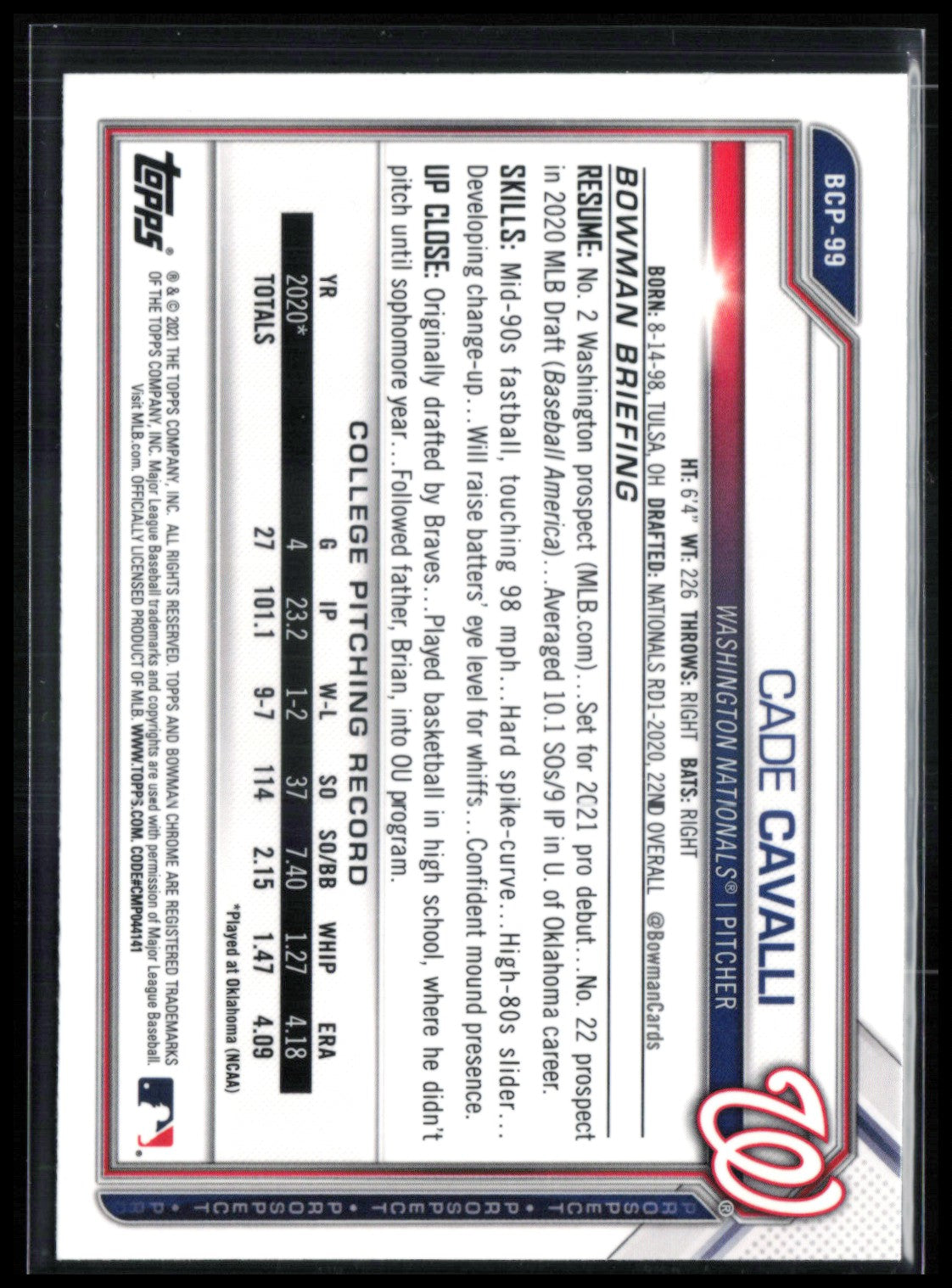 Cade Cavalli Prospect