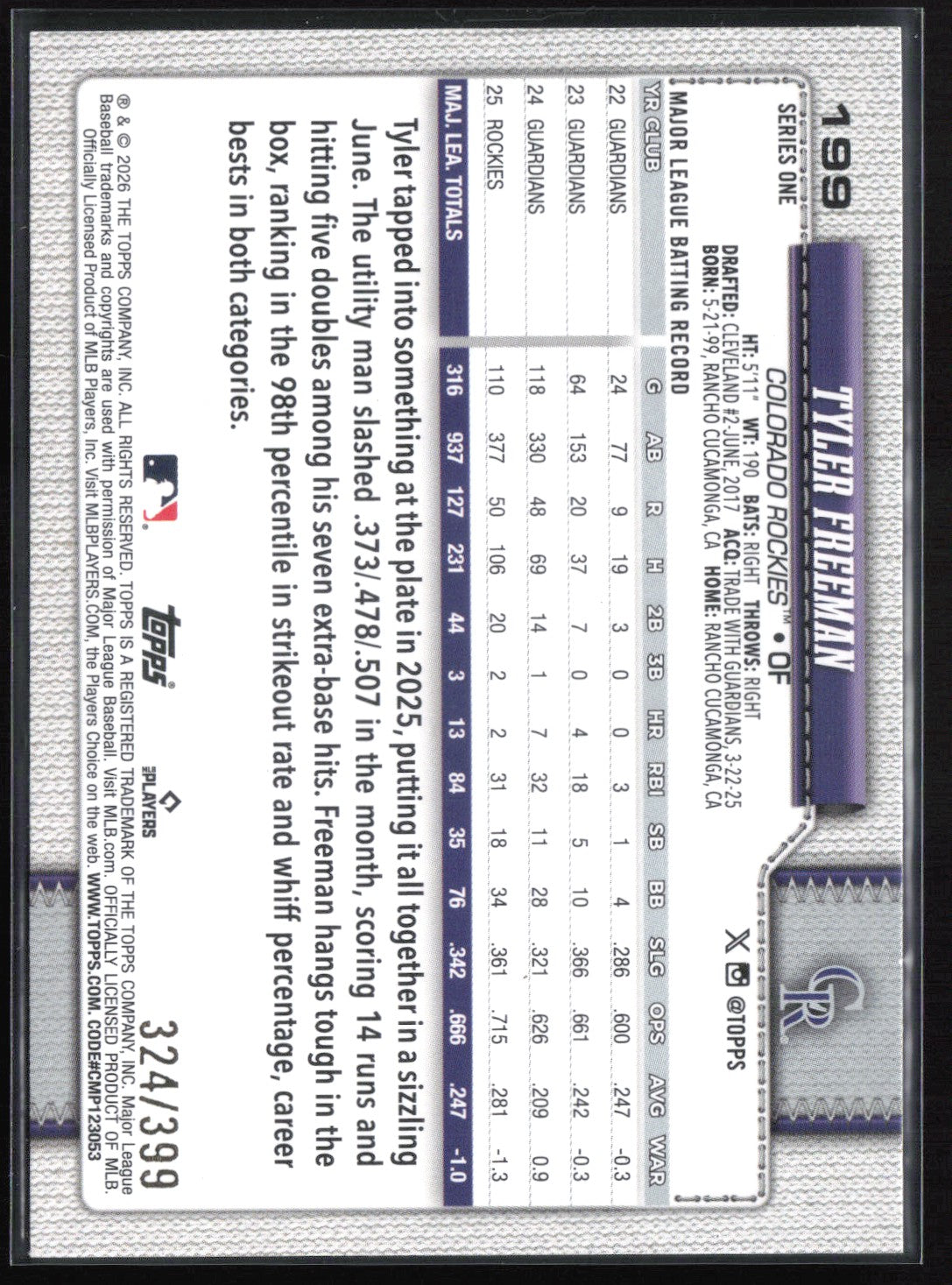 Tyler Freeman Yellow Foil /399