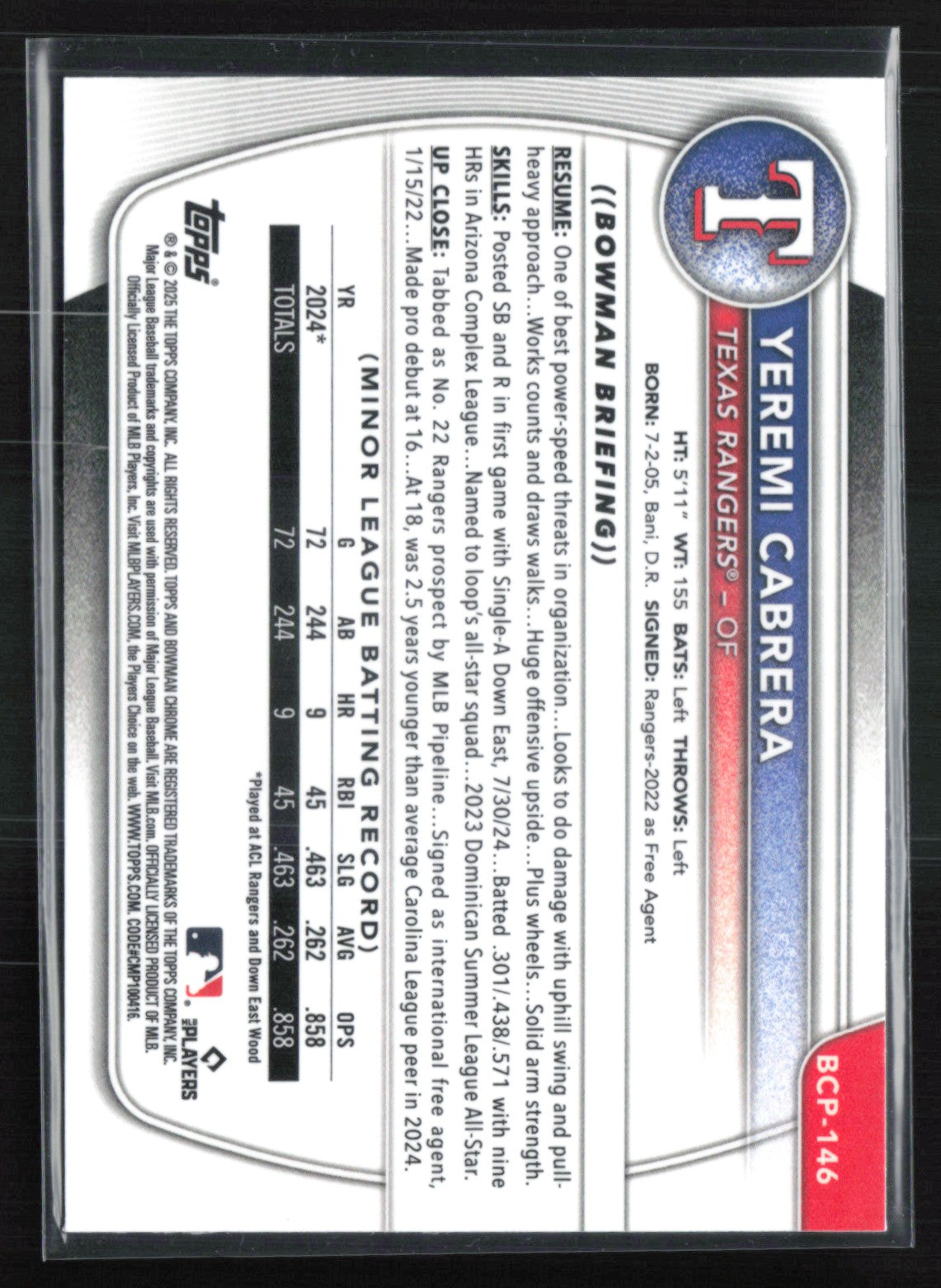 Yeremi Cabrera 1st Bowman