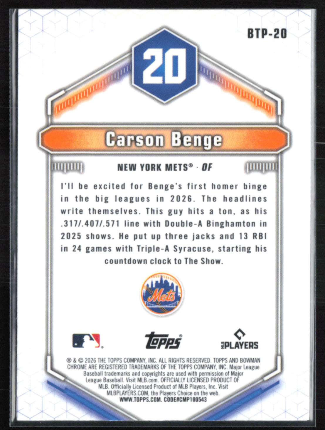 Carson Benge Top 100