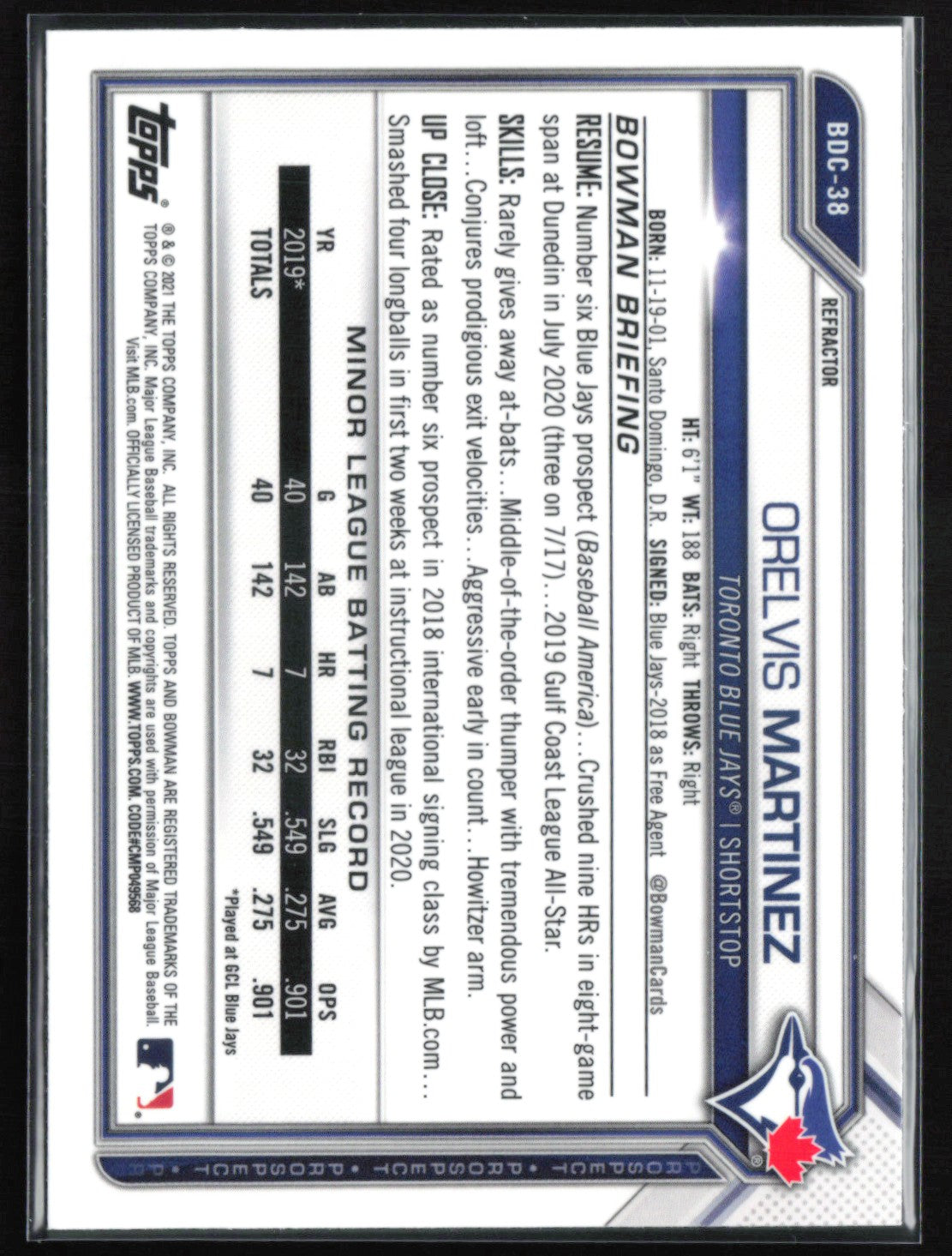 Orelvis Martinez Prospect Refractor