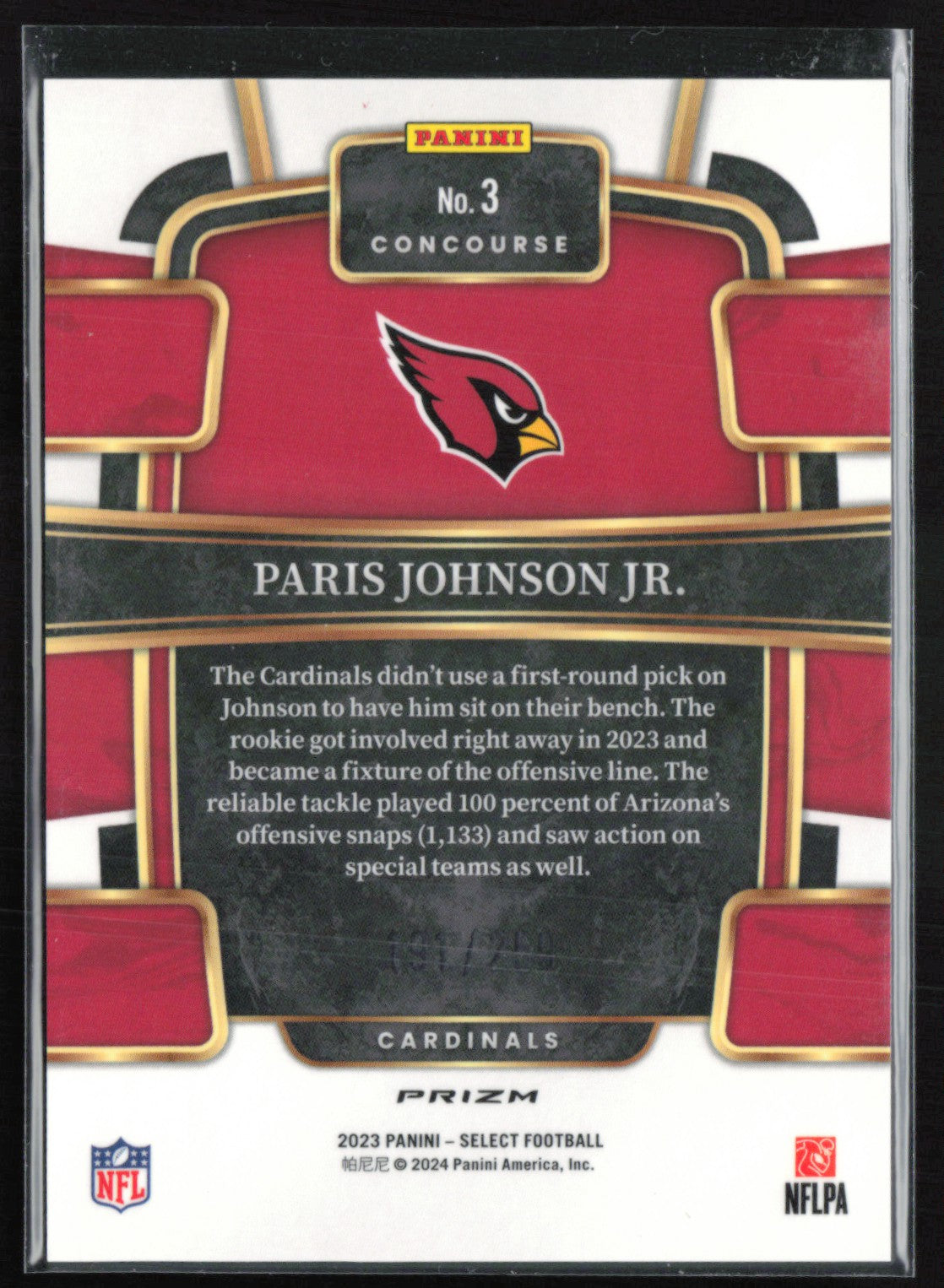 Paris Johnson Jr. RC RWB /259