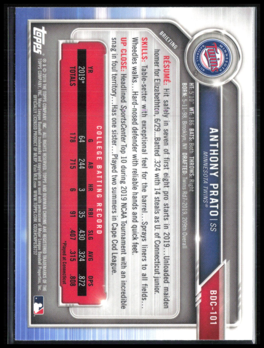 Anthony Prato 1st Bowman Atomic Refractor