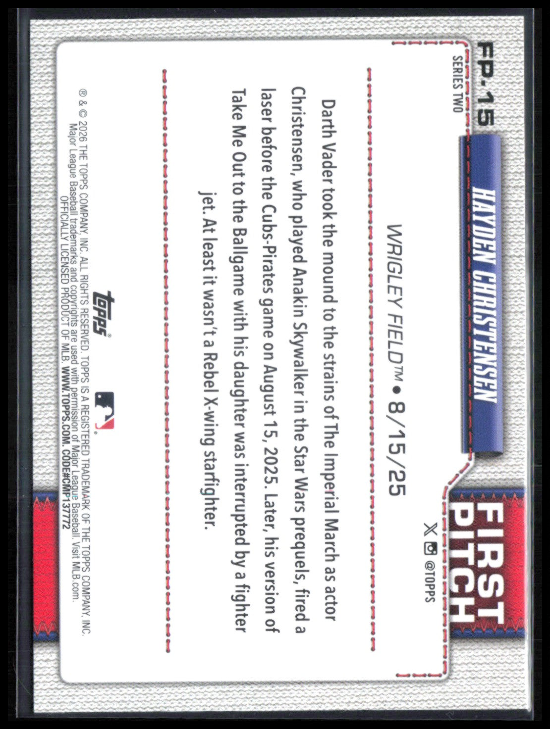 Hayden Christensen First Pitch Foil