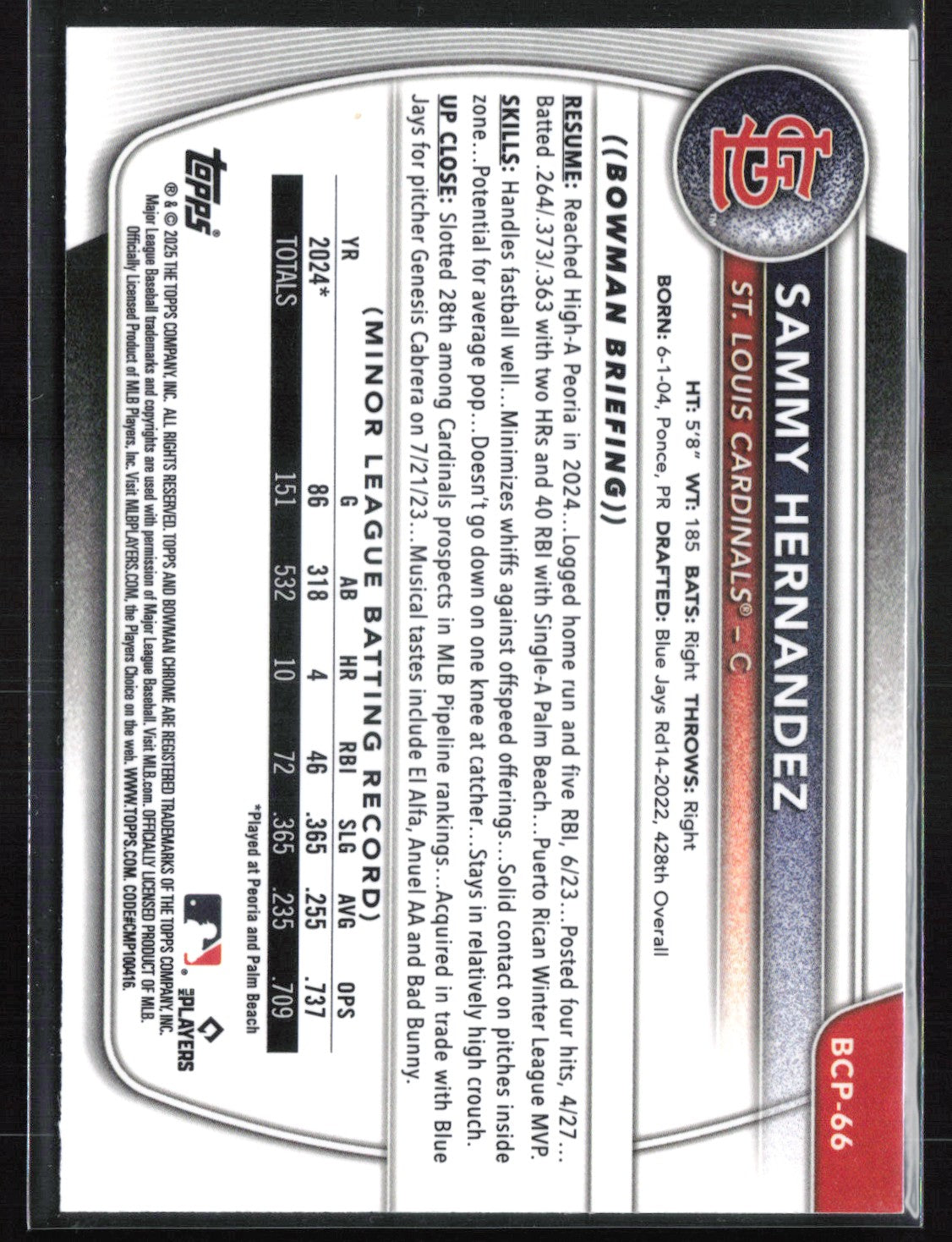 Sammy Hernandez 1st Bowman