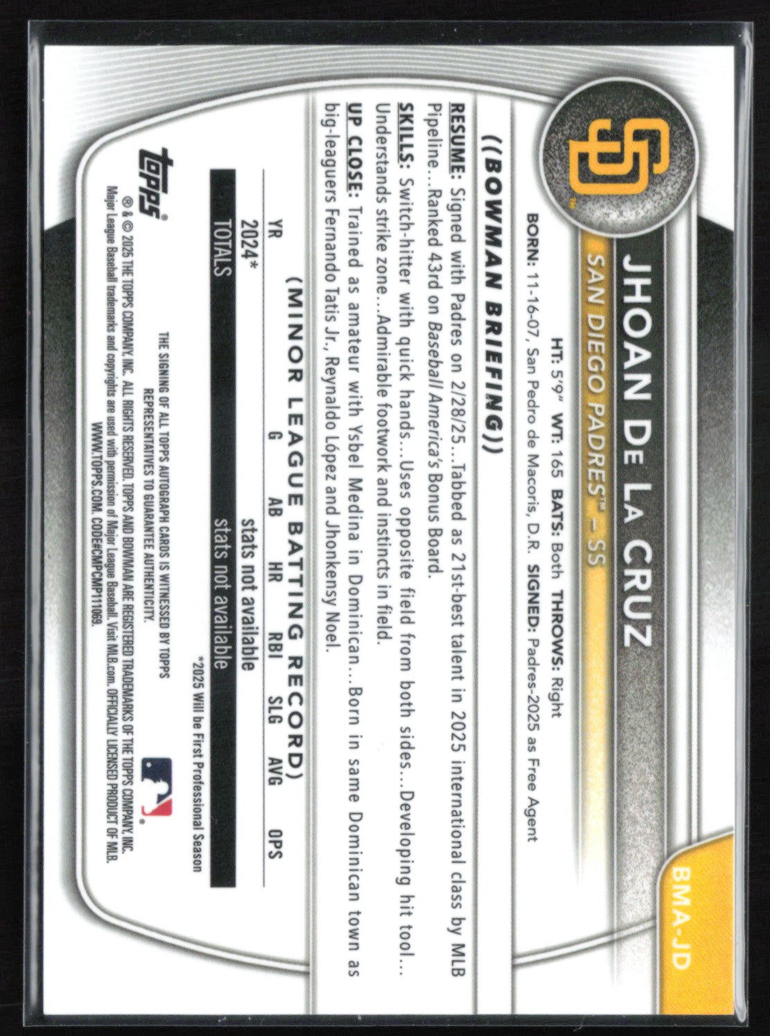 Jhoan De La Cruz Auto Mojo Steel /100 Prospects