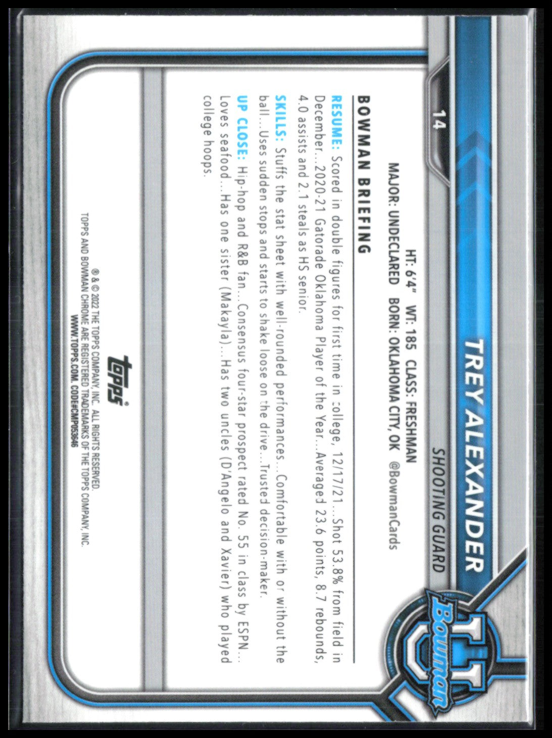 Trey Alexander 1st Bowman Pink