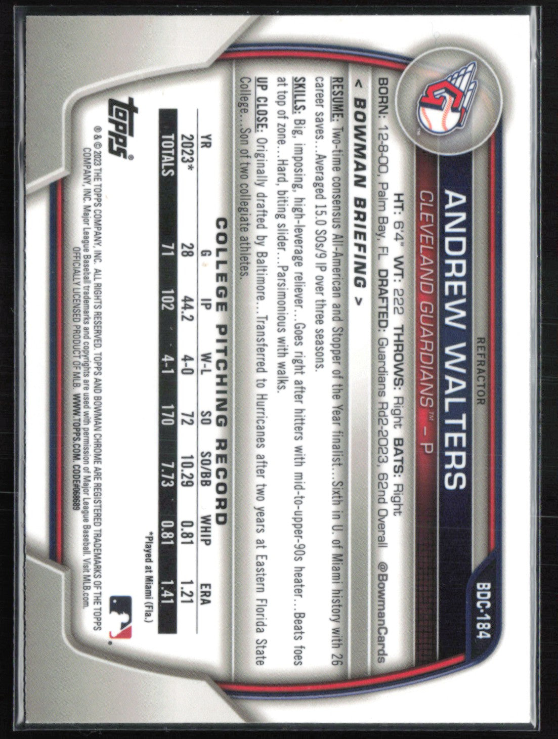 Andrew Walters 1st Bowman Refractor