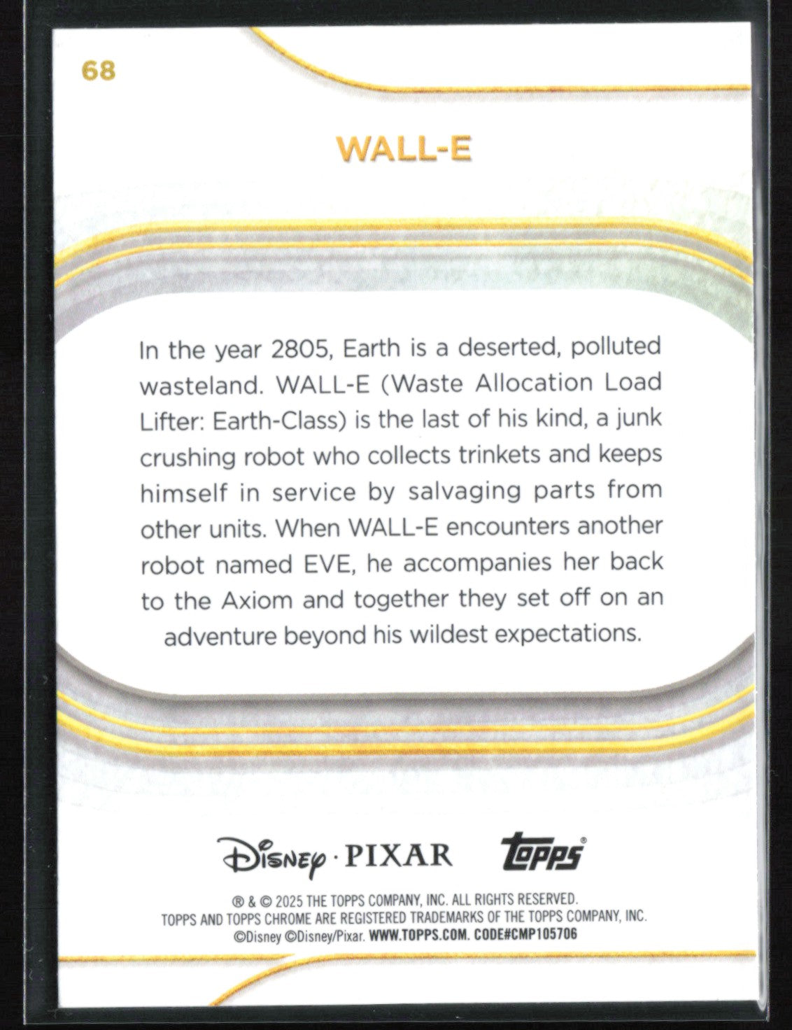 Wall-E 2025 Topps Chrome Disney Pixar