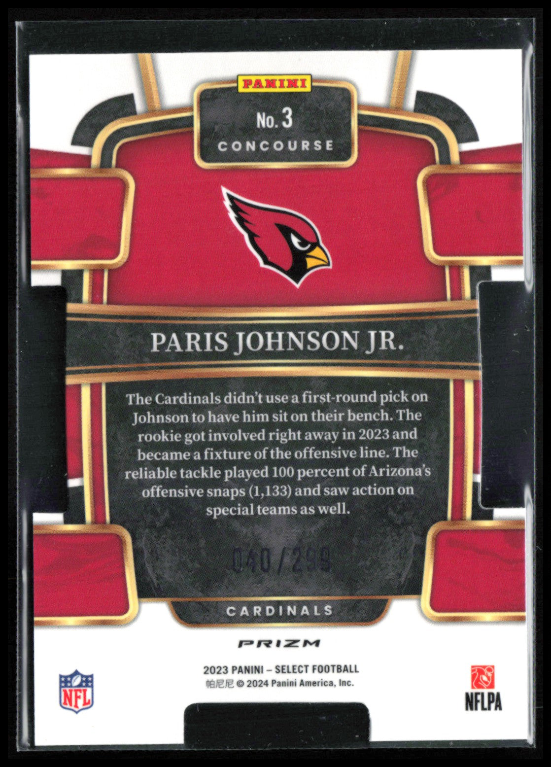 Paris Johnson Jr. RC Bronze /299