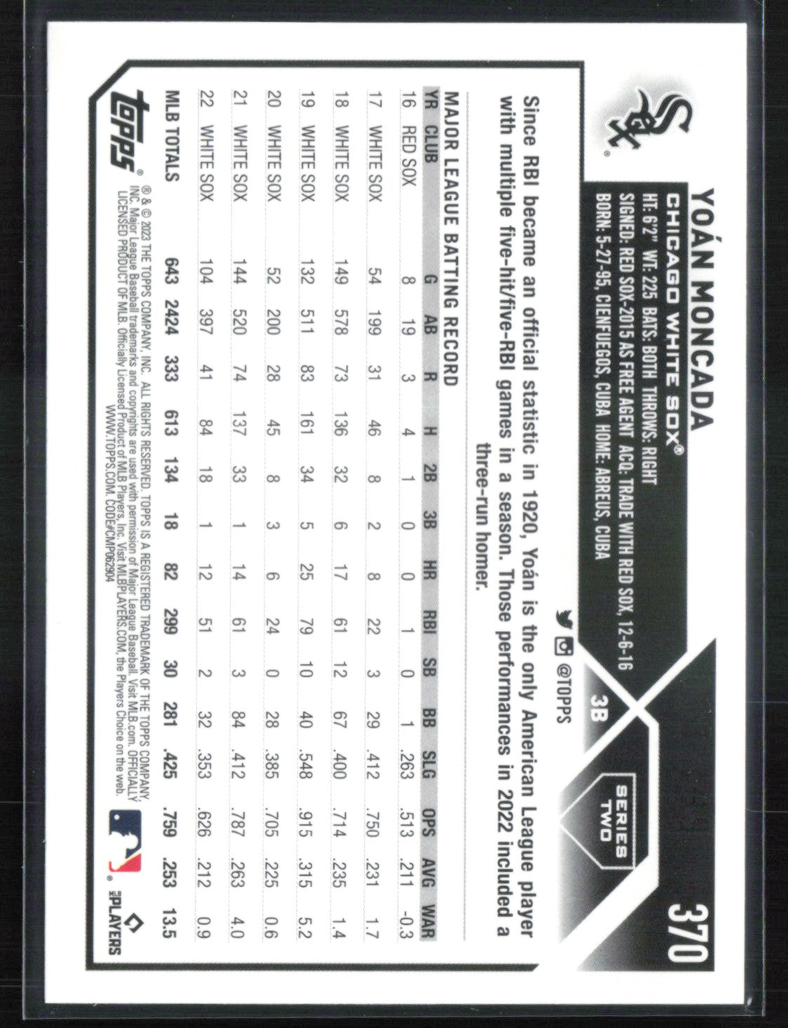 Yoán Moncada Foil /499