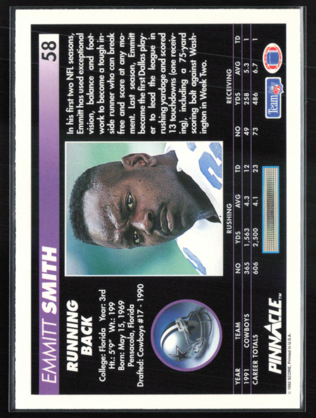 Emmitt Smith 1992 Pinnacle