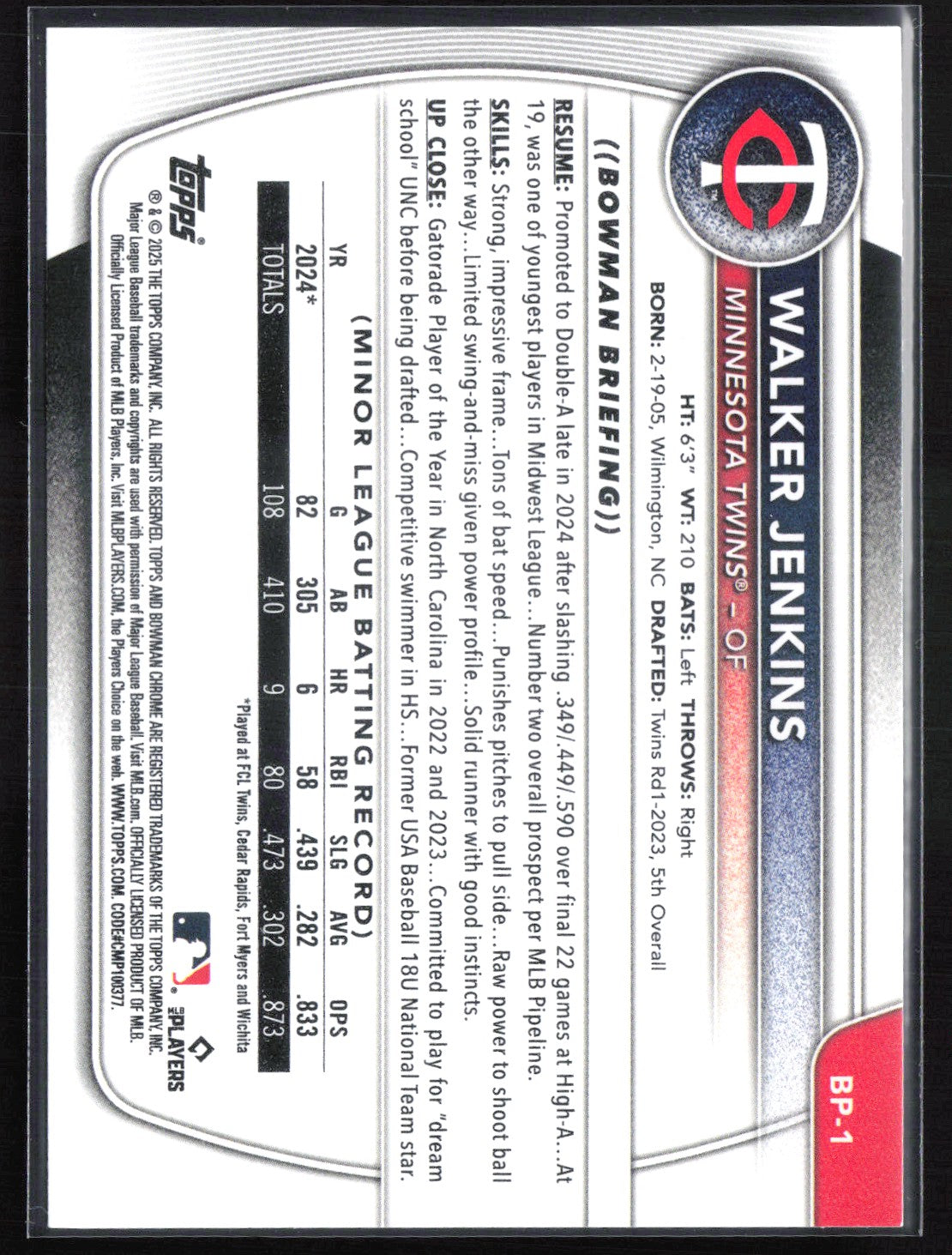 Walker Jenkins Prospects