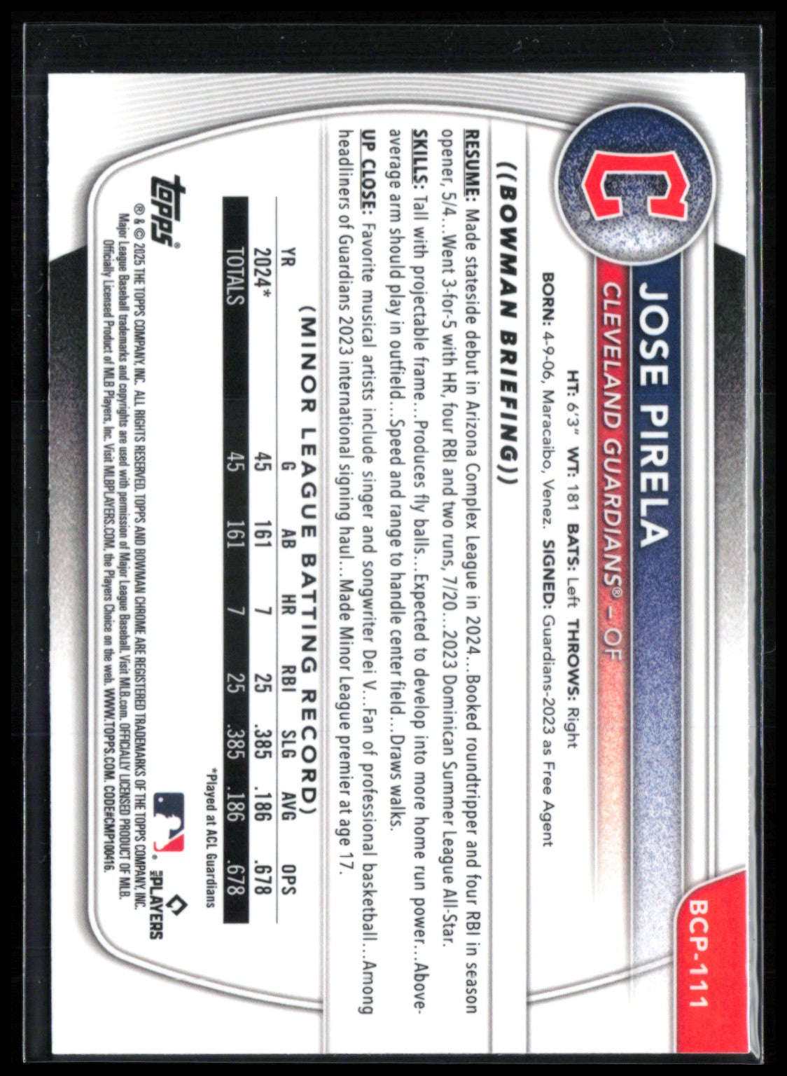 Jose Pirela 1st Bowman
