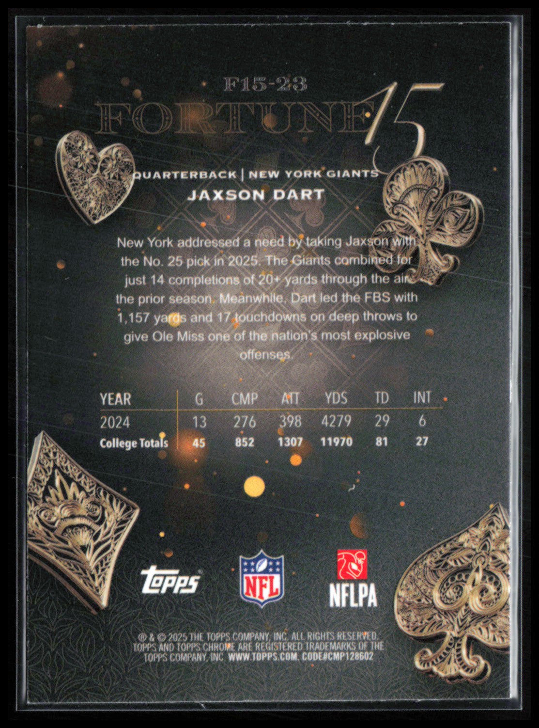 Jaxson Dart RC Fortune 15