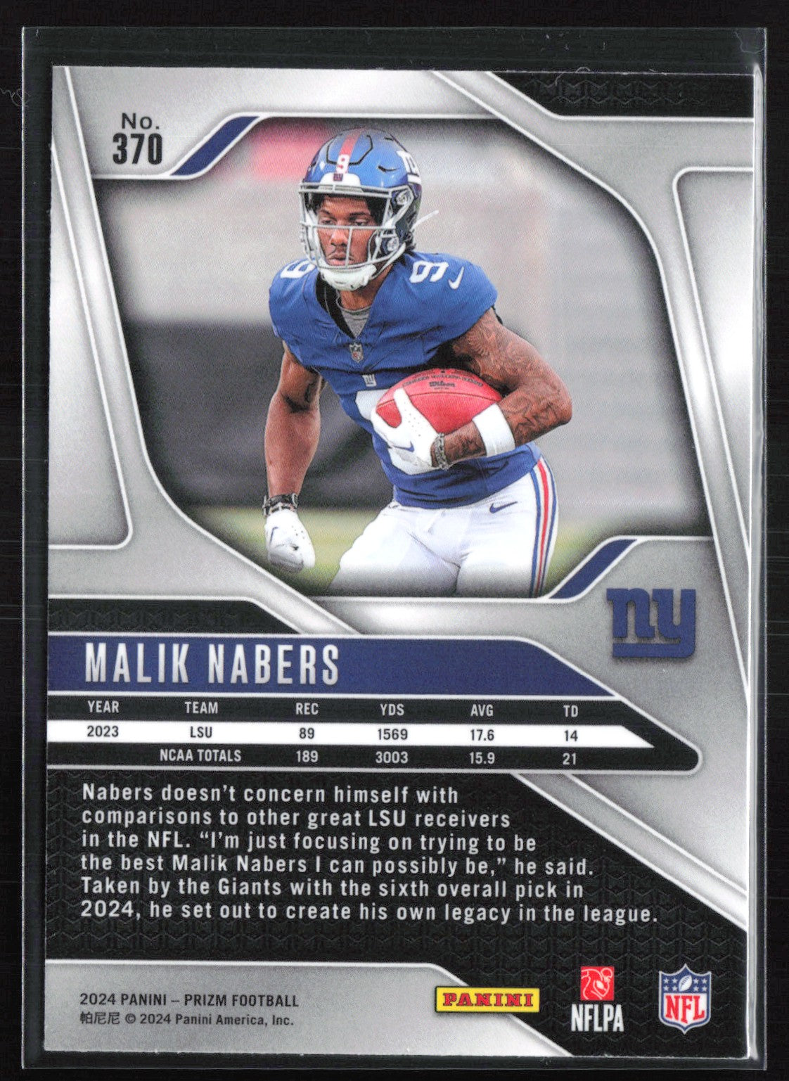 Malik Nabers RC 2024 Prizm