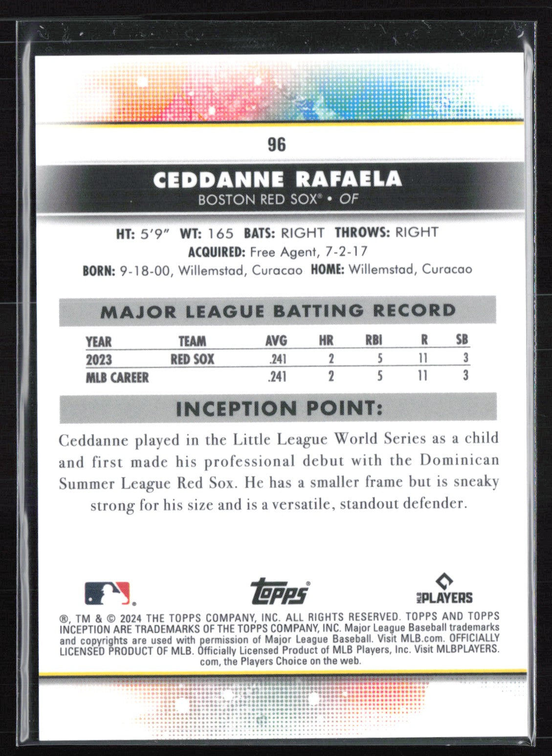 Ceddanne Rafaela RC Yellow /199 Inception