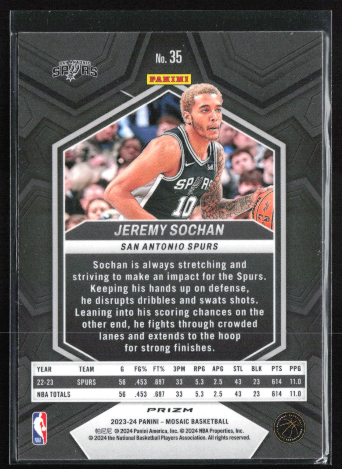 Jeremy Sochan Mosaic Prizm