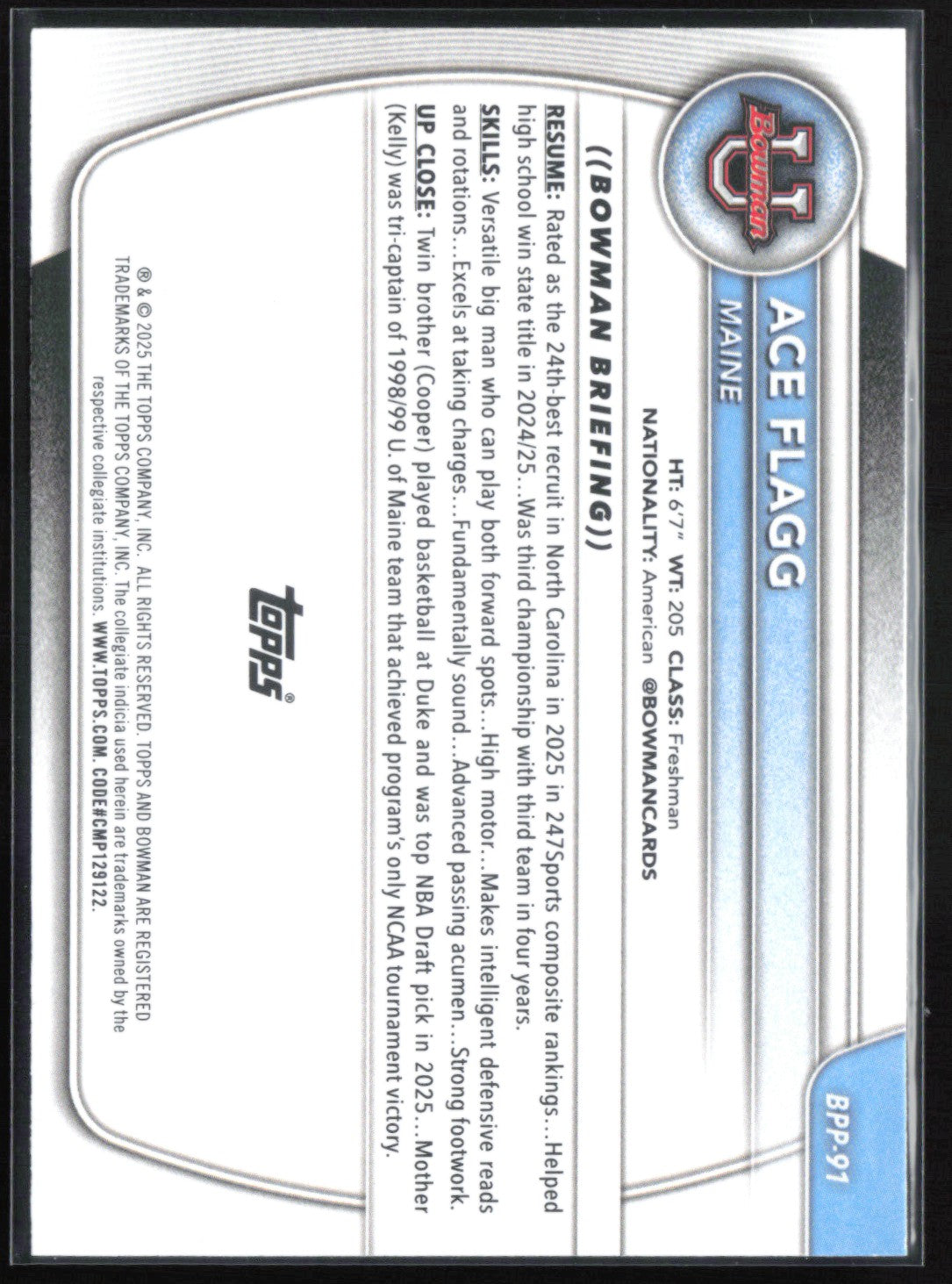 Ace Flagg 1st Bowman