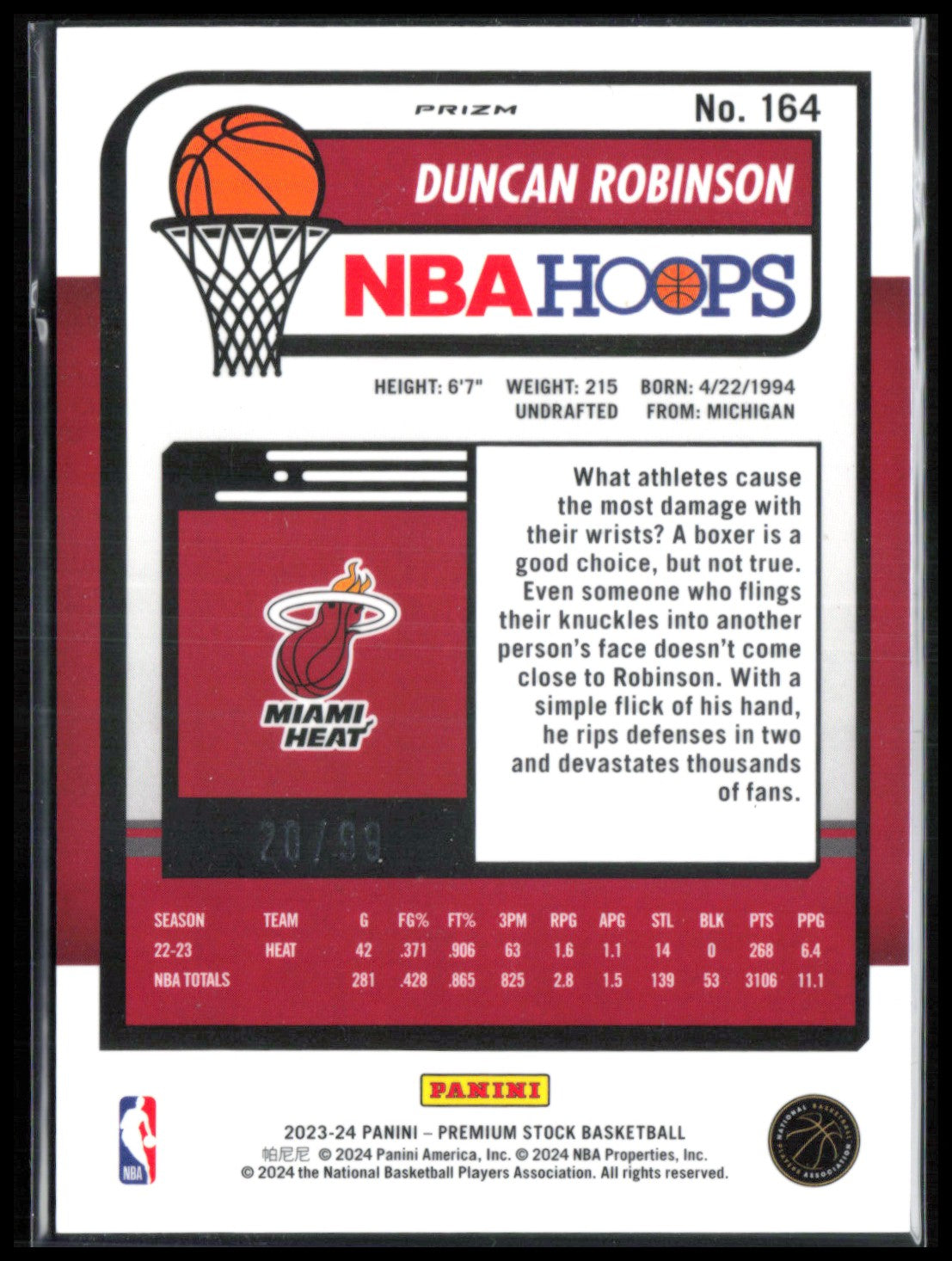 Duncan Robinson Red Ice /99