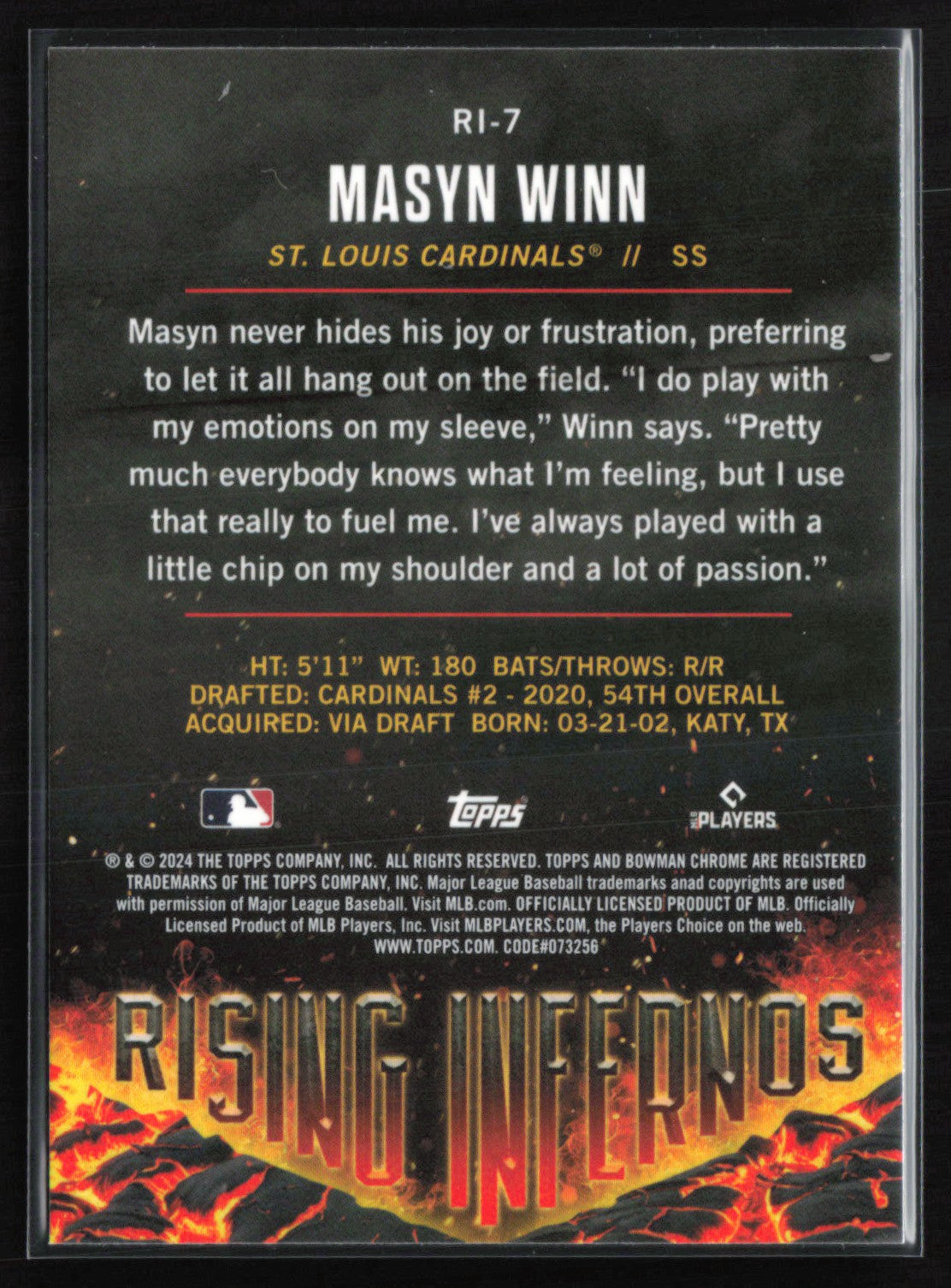 Masyn Winn RC Rising Infernos
