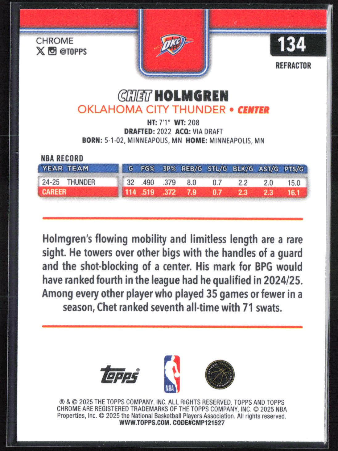 Chet Holmgren Refractor