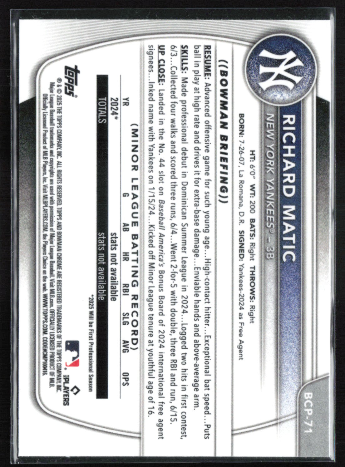 Richard Matic 1st Bowman