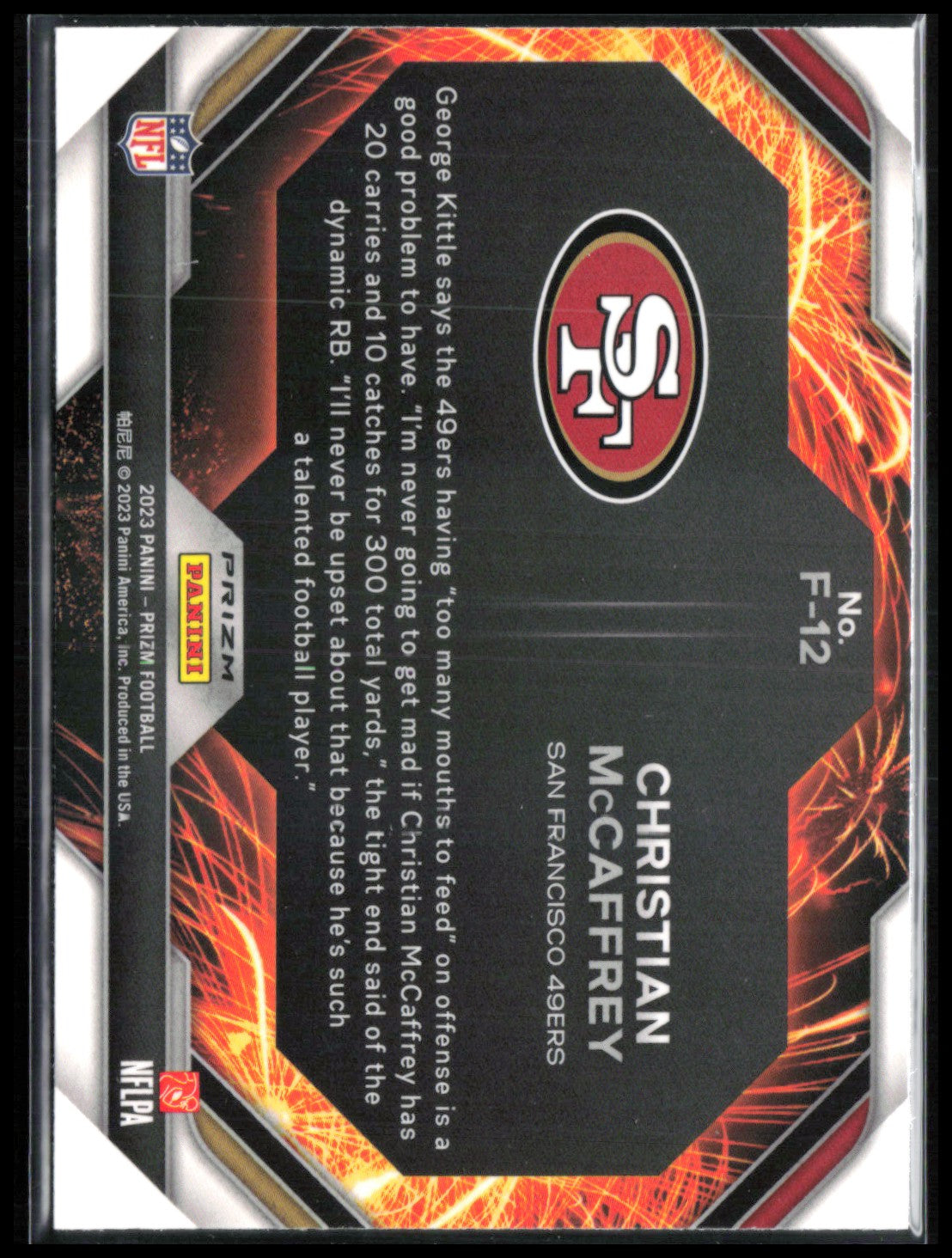 Christian McCaffrey Fireworks Green