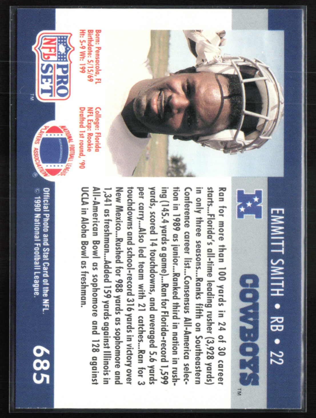 Emmitt Smith 1990 Pro Set