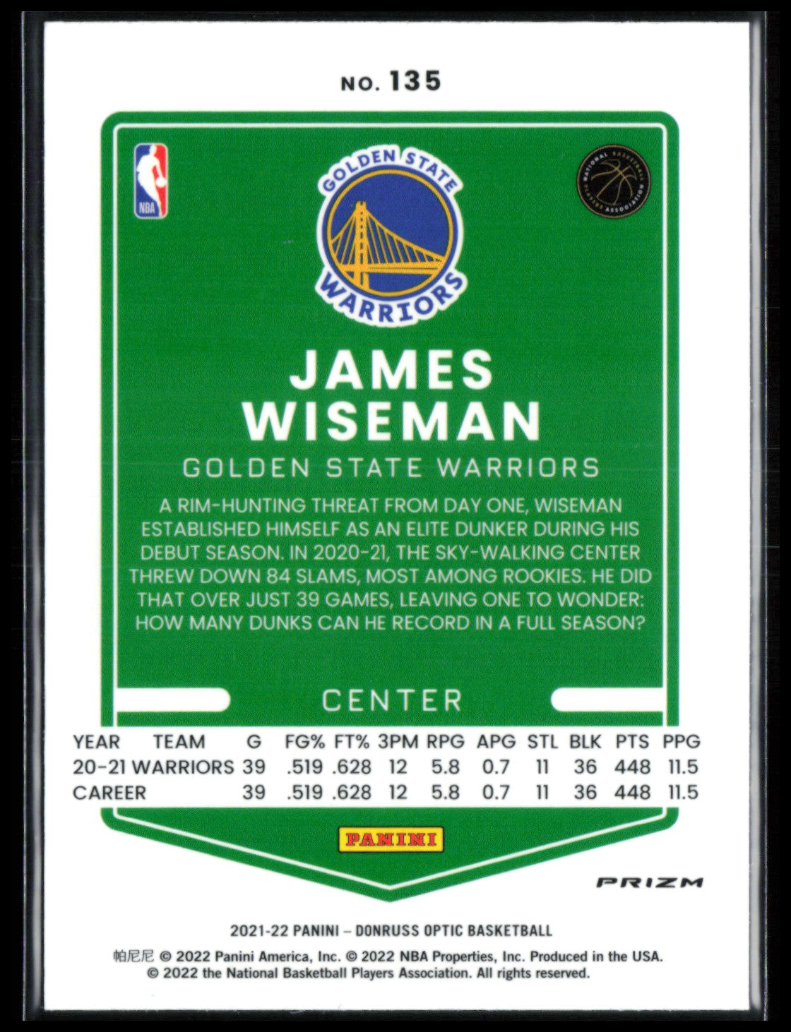 James Wiseman Blue Velocity