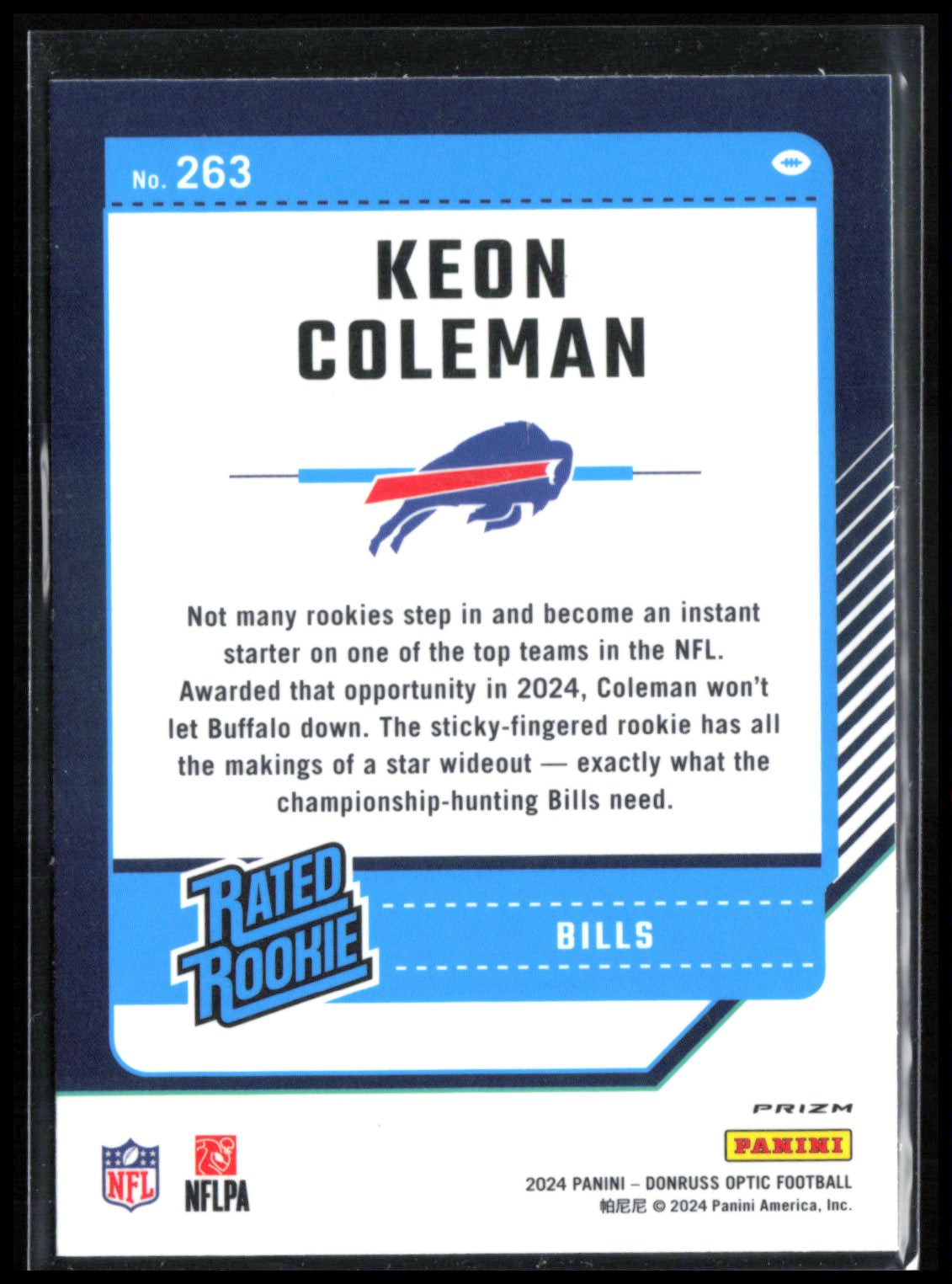 Keon Coleman RC Blue Hyper