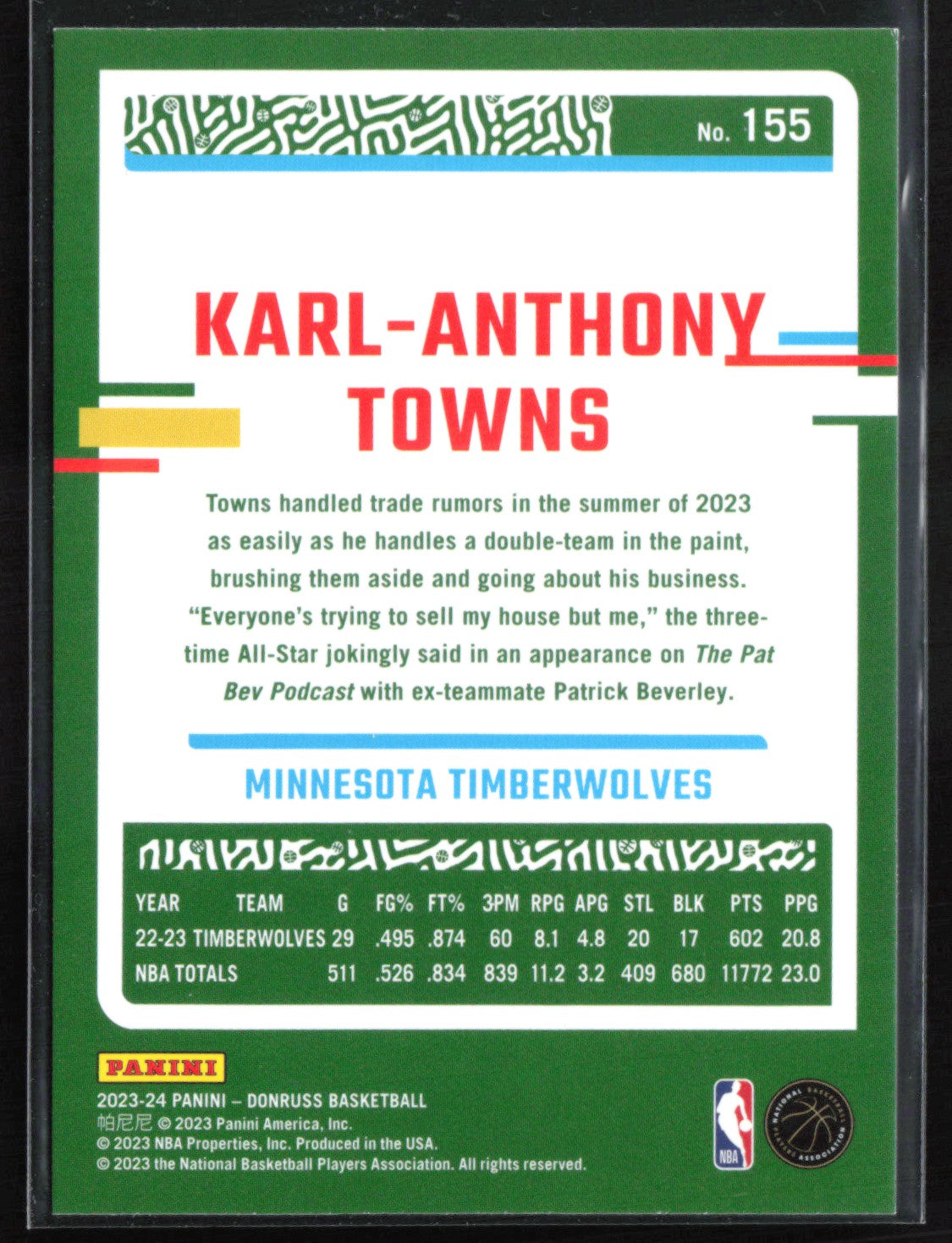 Karl-Anthony Towns Red Yellow Laser