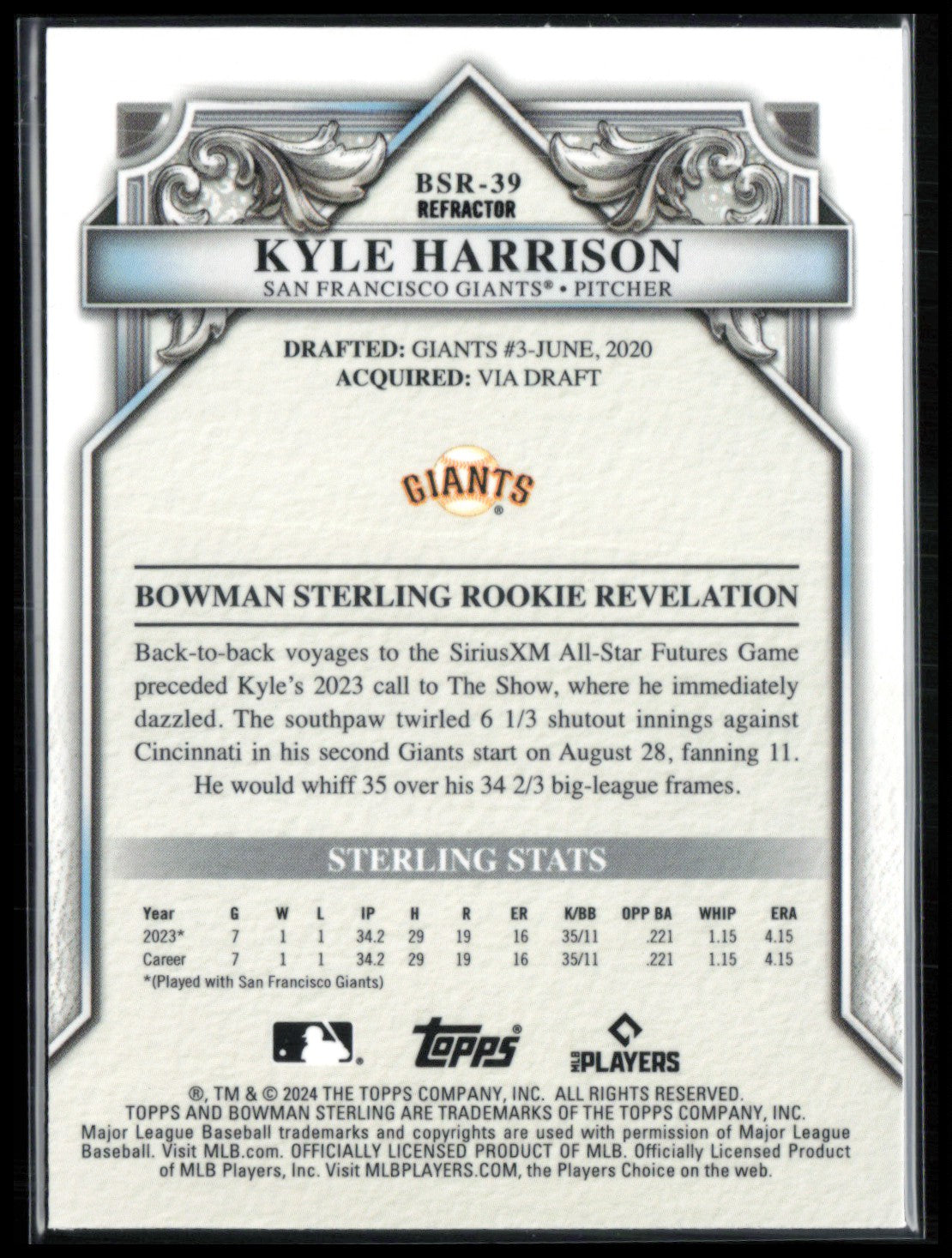 Kyle Harrison RC /199 Refractor