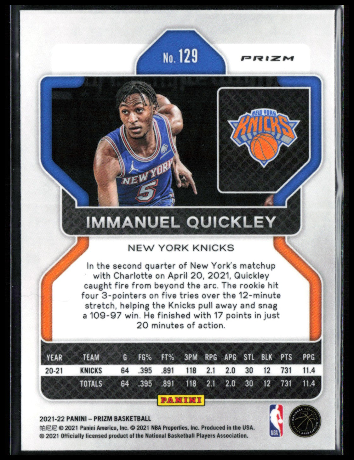 Immanuel Quickley Silver
