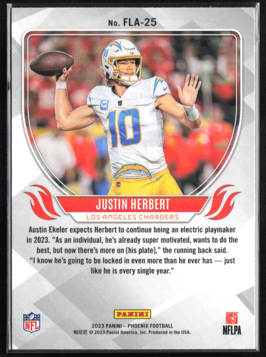 Justin Herbert Flame Throwers Silver 2023 PHoenix