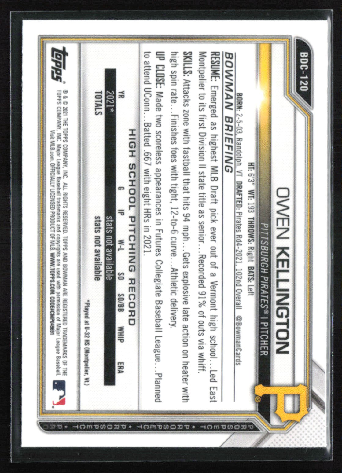 Owen Kellington 1st Bowman Sapphire