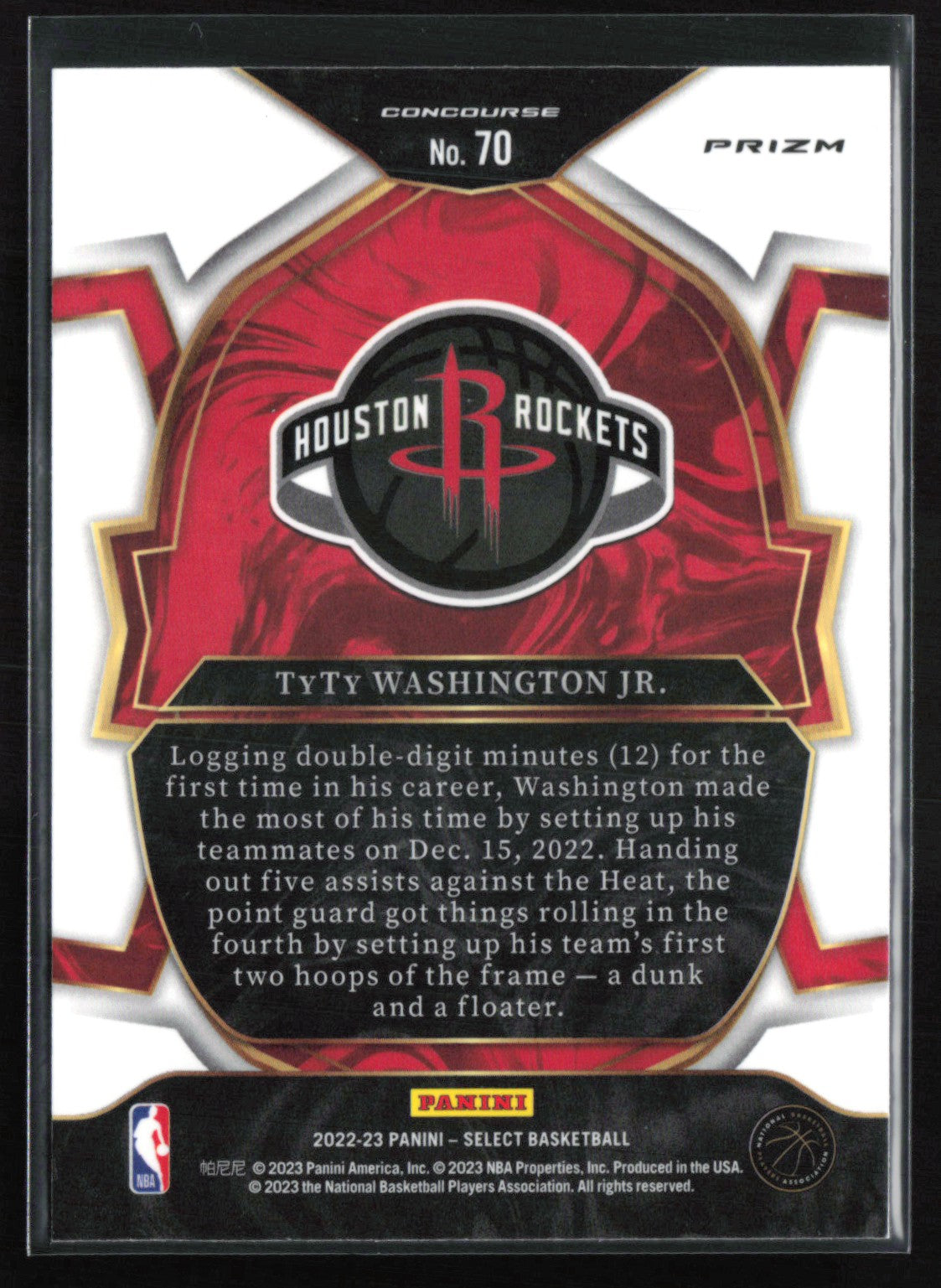 TyTy Washington Jr. RC Orange Flash