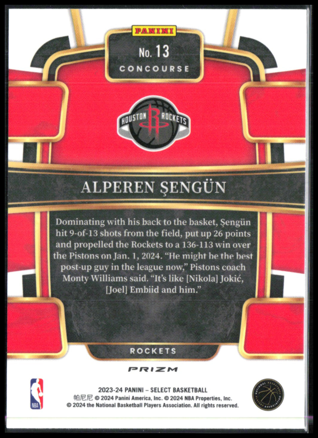 Alperen Sengun Tri-Color Prizm