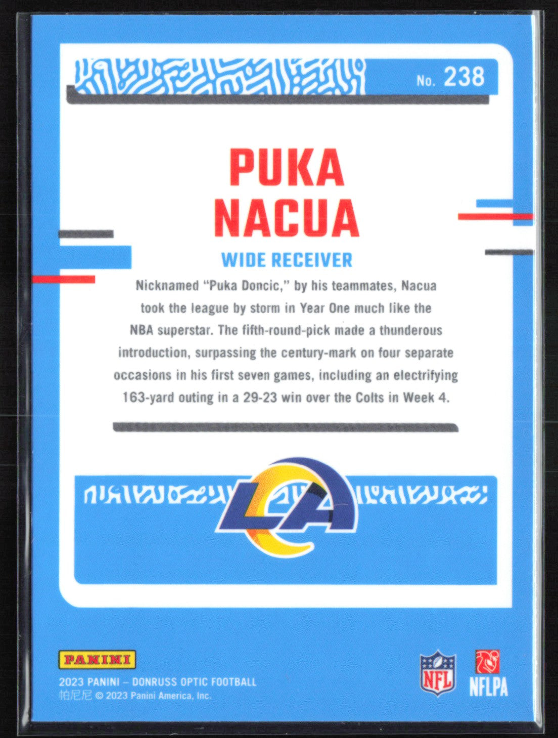 Puka Nacua RC Rated Rookie Optic